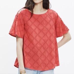 Madewell Womens Embroidered Lattice Boho Top Dress sz XS